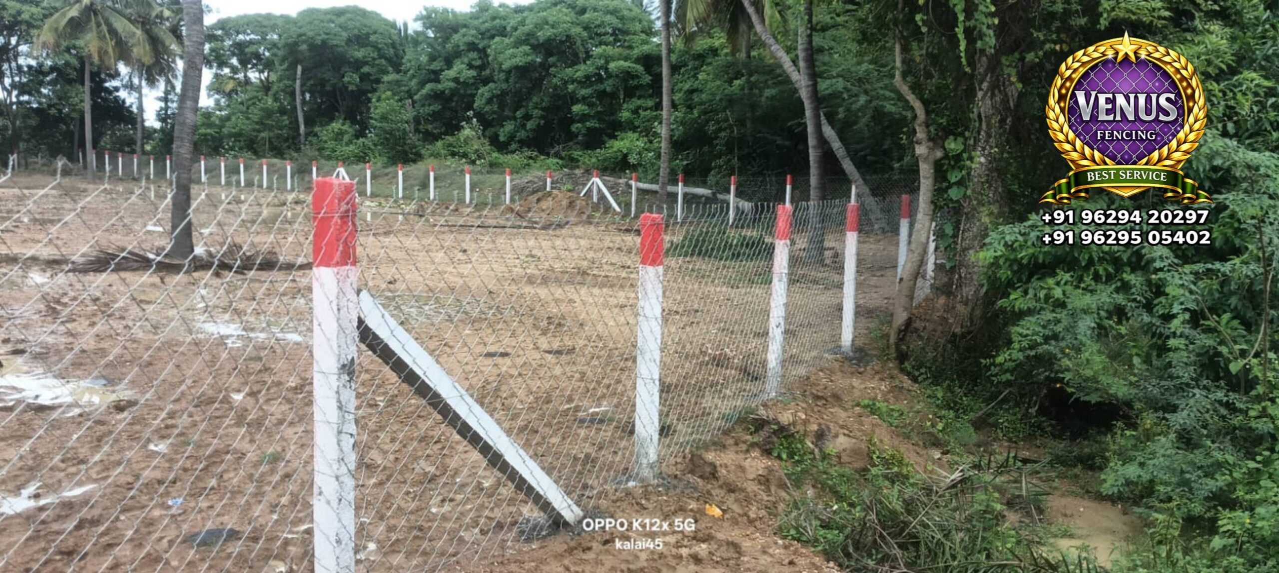 Chain Link Fencing with Cement Post