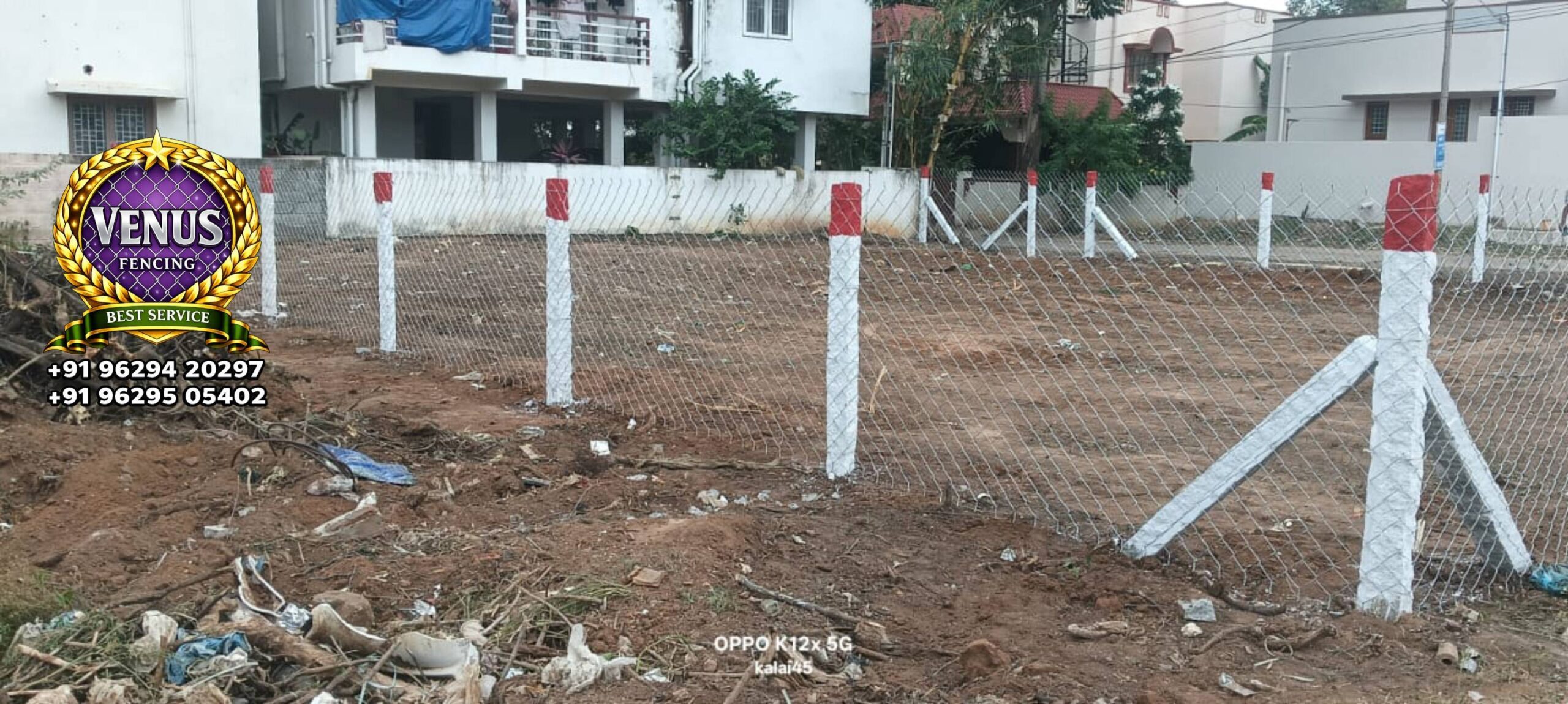 Chain Link Fencing With Stone Post